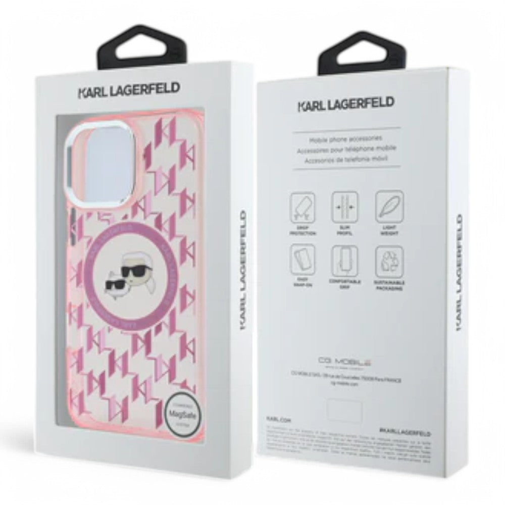 Karl Lagerfeld MagSafe Funda Iphone 16 Pro Monograma Metálica Rosa  Shop name