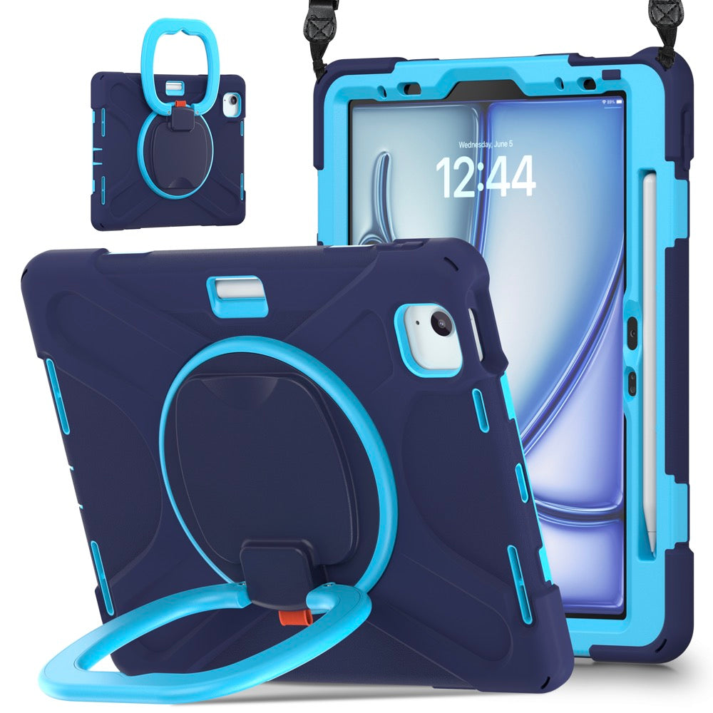 Estuche pirate b series modelo ipad air 11 2024 color azul marino / celeste con strap  Shop name